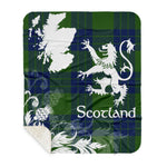 Sherpa Blanket - Tartan Blanket Thistle and Lion Scottish Clan Montgomery Modern Plaid Blanket, plaid sherpa blanket queen,purple sherpa blanket,queen sherpa blanket,queen size sherpa blanket,red sherpa blanket,scottish tartan blankets,sherpa blanket,sherpa christmas blanket