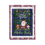 Personalized Gift Tartan Plaid Blanket Clan Robertson Hunting Modern With Funny Santa Snowman Reindeer Merry Christmas Fleece Blanket, Home Living Room, Plaid Blanket, Tartan Blanket, Scottish Blanket, Buffalo fleece blanket, Christmas Blanket
