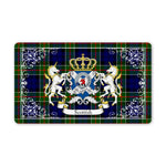 Doormat - Welcome Mat Scottish Colquhoun Clan Badge Tartan Door Mat, Plaid Doormat