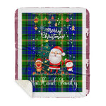 Personalized Gift Tartan Plaid Blanket Clan MaiTland With Funny Santa Snowman Reindeer Merry Christmas Gift Sherpa Blanket, blue plaid sherpa blanket,blue tartan sherpa blanket,Buchan,buffalo plaid sherpa blanket,christmas sherpa blanket,Christmas Throw Blanket
