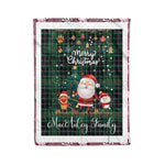 Personalized Gift Tartan Plaid Blanket Clan MacAulay Hunting With Funny Santa Snowman Reindeer Merry Christmas Fleece Blanket, Home Living Room, Plaid Blanket, Tartan Blanket, Scottish Blanket, Buffalo fleece blanket, Christmas Blanket
