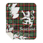 Sherpa Blanket - Tartan Blanket Thistle and Lion Scottish Clan Cumming Hunting Ancient Plaid Blanket, plaid sherpa blanket queen,purple sherpa blanket,queen sherpa blanket,queen size sherpa blanket,red sherpa blanket,scottish tartan blankets,sherpa blanket,sherpa christmas blanket