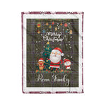 Personalized Gift Tartan Plaid Blanket Clan Renn Faire With Funny Santa Snowman Reindeer Merry Christmas Fleece Blanket, Home Living Room, Plaid Blanket, Tartan Blanket, Scottish Blanket, Buffalo fleece blanket, Christmas Blanket