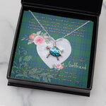 Sea Turtle Necklace Gift for My Beautiful Girlfriend Valentines Necklace Clan Montgomery Ancient Tartan Blue Turtle Necklace