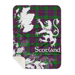 Scotstee Shop - Tartan Blanket Thistle and Lion Scottish Clan Logan Plaid Blanket - Sherpa Blanket