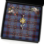 To My Beautiful Soulmate Sunflower Necklace In Your Eyes I Have Found My Home Clan Rutherford Hunting Tartan Jewelry For Girlfriend, Tartan Sunflower Pendant Necklace, Scottish Tartan Jewelry, valentine necklace, necklace girlfriend, necklace for wife, cute necklaces for girlfriend, jewelry for girlfriend, to my soulmate necklace, to my future wife necklace