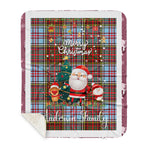 Personalized Gift Tartan Plaid Blanket Clan Anderson Ancient With Funny Santa Snowman Reindeer Merry Christmas Gift Sherpa Blanket, blue plaid sherpa blanket,blue tartan sherpa blanket,Buchan,buffalo plaid sherpa blanket,christmas sherpa blanket,Christmas Throw Blanket