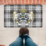 Doormat - Welcome Mat Scottish Douglas Grey Modern Tartan Door Mat, Plaid Doormat