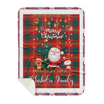 Personalized Gift Tartan Plaid Blanket Clan Chisholm Ancient With Funny Santa Snowman Reindeer Merry Christmas Gift Sherpa Blanket, blue plaid sherpa blanket,blue tartan sherpa blanket,Buchan,buffalo plaid sherpa blanket,christmas sherpa blanket,Christmas Throw Blanket