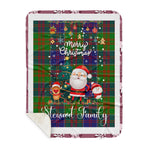 Personalized Gift Tartan Plaid Blanket Clan Stewart of Appin Hunting With Funny Santa Snowman Reindeer Merry Christmas Gift Sherpa Blanket, blue plaid sherpa blanket,blue tartan sherpa blanket,Buchan,buffalo plaid sherpa blanket,christmas sherpa blanket,Christmas Throw Blanket