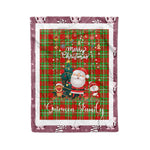 Personalized Gift Tartan Plaid Blanket Clan Grierson With Funny Santa Snowman Reindeer Merry Christmas Fleece Blanket, Christmas Blanket, Plaid Blanket, Tartan Blanket,Scottish Blanket