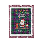 Personalized Gift Tartan Plaid Blanket Clan MacArthur Milton With Funny Santa Snowman Reindeer Merry Christmas Fleece Blanket, Home Living Room, Plaid Blanket, Tartan Blanket, Scottish Blanket, Buffalo fleece blanket, Christmas Blanket