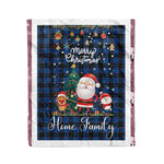 Personalized Gift Tartan Plaid Blanket Clan Home Hume With Funny Santa Snowman Reindeer Merry Christmas Fleece Blanket, Christmas Blanket, Plaid Blanket, Tartan Blanket,Scottish Blanket