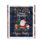 Personalized Gift Tartan Plaid Blanket Clan Agnew With Funny Santa Snowman Reindeer Merry Christmas Fleece Blanket, Home Living Room, Plaid Blanket, Tartan Blanket, Scottish Blanket, Buffalo fleece blanket, Christmas Blanket
