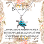 Bonus Mom Necklace, To My Beautiful Bonus Mom On My Wedding Day Necklace, Gift For Stepmother Of The Groom Gift, Sea Turtle Necklace