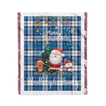 Personalized Gift Tartan Plaid Blanket Clan Strathclyde With Funny Santa Snowman Reindeer Merry Christmas Fleece Blanket, Home Living Room, Plaid Blanket, Tartan Blanket, Scottish Blanket, Buffalo fleece blanket, Christmas Blanket