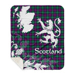 Sherpa Blanket - Tartan Blanket Thistle and Lion Scottish Clan MacArthur of Milton Plaid Blanket, plaid sherpa blanket queen,purple sherpa blanket,queen sherpa blanket,queen size sherpa blanket,red sherpa blanket,scottish tartan blankets,sherpa blanket,sherpa christmas blanket