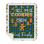 Personalized Gift Tartan Plaid Blanket Clan Grant Hunting With Christmas Cookie Baking Crew Christmas Gift Sherpa Blanket, tartan sherpa blanket,buffalo plaid sherpa blanket,christmas sherpa blanket,Christmas Throw Blanket,green plaid sherpa blanket,green sherpa blanket