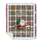 Personalized Gift Tartan Plaid Blanket Clan Stewart Dress Ancient With Funny Santa Snowman Reindeer Merry Christmas Gift Sherpa Blanket, blue plaid sherpa blanket,blue tartan sherpa blanket,Buchan,buffalo plaid sherpa blanket,christmas sherpa blanket,Christmas Throw Blanket