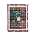 Personalized Gift Tartan Plaid Blanket Clan Glass With Funny Santa Snowman Reindeer Merry Christmas Fleece Blanket, Christmas Blanket, Plaid Blanket, Tartan Blanket,Scottish Blanket