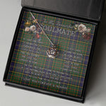 To My Beautiful Soulmate Necklace In Your Eyes I Have Found My Home Clan MacMillan Hunting Modern Tartan Crown Pendant Necklace