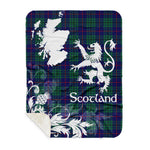 Sherpa Blanket - Tartan Blanket Thistle and Lion Scottish Clan Hutton Plaid Blanket, plaid sherpa blanket queen,purple sherpa blanket,queen sherpa blanket,queen size sherpa blanket,red sherpa blanket,scottish tartan blankets,sherpa blanket,sherpa christmas blanket