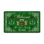 Doormat - Welcome Mat Scottish Clan Don Tartan Door Mat, Plaid Doormat With Thistle and Two Lion Scottish