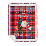 Personalized Gift Tartan Plaid Blanket Clan Pitblado With Funny Santa Snowman Reindeer Merry Christmas Gift Sherpa Blanket, blue plaid sherpa blanket,blue tartan sherpa blanket,Buchan,buffalo plaid sherpa blanket,christmas sherpa blanket,Christmas Throw Blanket