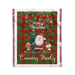 Personalized Gift Tartan Plaid Blanket Clan Cumming Modern With Funny Santa Snowman Reindeer Merry Christmas Fleece Blanket, Home Living Room, Plaid Blanket, Tartan Blanket, Scottish Blanket, Buffalo fleece blanket, Christmas Blanket