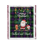 Personalized Gift Tartan Plaid Blanket Clan Sutherland With Funny Santa Snowman Reindeer Merry Christmas Fleece Blanket, Home Living Room, Plaid Blanket, Tartan Blanket, Scottish Blanket, Buffalo fleece blanket, Christmas Blanket