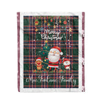 Personalized Gift Tartan Plaid Blanket Clan MacFarlane With Funny Santa Snowman Reindeer Merry Christmas Fleece Blanket, Home Living Room, Plaid Blanket, Tartan Blanket, Scottish Blanket, Buffalo fleece blanket, Christmas Blanket