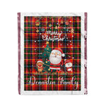 Personalized Gift Tartan Plaid Blanket Clan Denniston Orginal With Funny Santa Snowman Reindeer Merry Christmas Fleece Blanket, Home Living Room, Plaid Blanket, Tartan Blanket, Scottish Blanket, Buffalo fleece blanket, Christmas Blanket