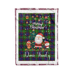 Personalized Gift Tartan Plaid Blanket Clan Durie With Funny Santa Snowman Reindeer Merry Christmas Fleece Blanket, Home Living Room, Plaid Blanket, Tartan Blanket, Scottish Blanket, Buffalo fleece blanket, Christmas Blanket