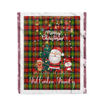 Personalized Gift Tartan Plaid Blanket Clan Fullarton With Funny Santa Snowman Reindeer Merry Christmas Fleece Blanket, Christmas Blanket, Plaid Blanket, Tartan Blanket,Scottish Blanket