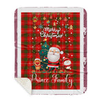 Personalized Gift Tartan Plaid Blanket Clan Prince of Rothesay With Funny Santa Snowman Reindeer Merry Christmas Gift Sherpa Blanket, blue plaid sherpa blanket,blue tartan sherpa blanket,Buchan,buffalo plaid sherpa blanket,christmas sherpa blanket,Christmas Throw Blanket-Recovered