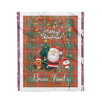 Personalized Gift Tartan Plaid Blanket Clan Bruce Ancient With Funny Santa Snowman Reindeer Merry Christmas Fleece Blanket, Home Living Room, Plaid Blanket, Tartan Blanket, Scottish Blanket, Buffalo fleece blanket, Christmas Blanket