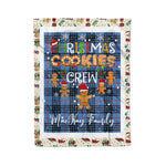 Personalized Gift Tartan Plaid Blanket Clan MacKay Blue With Christmas Cookie Baking Crew Christmas Gift Blanket, Plaid Blanket, Christmas Fleece Blanket, Christmas Blanket, Tartan Blanket, Scottish Blanket, Scotland Blanket, Family Name Blanket, Custom Blanket, Personalized Blanket