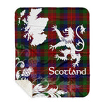 Sherpa Blanket - Tartan Blanket Thistle and Lion Scottish Clan Tennant Plaid Blanket, plaid sherpa blanket queen,purple sherpa blanket,queen sherpa blanket,queen size sherpa blanket,red sherpa blanket,scottish tartan blankets,sherpa blanket,sherpa christmas blanket
