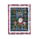 Personalized Gift Tartan Plaid Blanket Clan MacRae Hunting Ancient With Funny Santa Snowman Reindeer Merry Christmas Fleece Blanket, Home Living Room, Plaid Blanket, Tartan Blanket, Scottish Blanket, Buffalo fleece blanket, Christmas Blanket