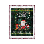 Personalized Gift Tartan Plaid Blanket Clan MacArthur Modern With Funny Santa Snowman Reindeer Merry Christmas Fleece Blanket, Home Living Room, Plaid Blanket, Tartan Blanket, Scottish Blanket, Buffalo fleece blanket, Christmas Blanket