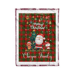 Personalized Gift Tartan Plaid Blanket Clan Cheyne With Funny Santa Snowman Reindeer Merry Christmas Fleece Blanket, Home Living Room, Plaid Blanket, Tartan Blanket, Scottish Blanket, Buffalo fleece blanket, Christmas Blanket