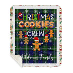 Personalized Gift Tartan Plaid Blanket Clan Meldrum With Christmas Cookie Baking Crew Christmas Gift Sherpa Blanket, tartan sherpa blanket,buffalo plaid sherpa blanket,christmas sherpa blanket,Christmas Throw Blanket,green plaid sherpa blanket,green sherpa blanket