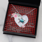 Sea Turtle Necklace Gift for My Beautiful Girlfriend Valentines Necklace Clan MacIver Red Tartan Blue Turtle Necklace
