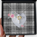 Gift For My Beautiful Girlfriend Necklace Valentine Necklace Clan Glen Grey Tartan Cross Dancing Necklace Scottish Tartan Jewelry