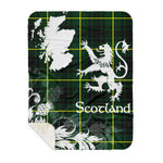 Sherpa Blanket - Tartan Blanket Thistle and Lion Scottish Clan MacArthur Modern Plaid Blanket, plaid sherpa blanket queen,purple sherpa blanket,queen sherpa blanket,queen size sherpa blanket,red sherpa blanket,scottish tartan blankets,sherpa blanket,sherpa christmas blanket