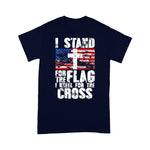 Scotstee Shop - Womens I Stand For The Flag I Kneel For The Cross US Flag Patriotic 4th Of July Shirt Stand For The Flag Kneel For The Cross T Shirt