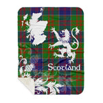 Sherpa Blanket - Tartan Blanket Thistle and Lion Scottish Clan Stewart of Appin Hunting Plaid Blanket, plaid sherpa blanket queen,purple sherpa blanket,queen sherpa blanket,queen size sherpa blanket,red sherpa blanket,scottish tartan blankets,sherpa blanket,sherpa christmas blanket