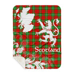 Scotstee Shop - Tartan Blanket Thistle and Lion Scottish Clan Gartshore Plaid Blanket - Sherpa Blanket