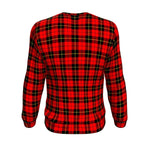 Scotstee Shop Tartan Plaid Sweatshirt, plaid sweatshirt, christmas sweatshirt, christmas sweatshirt womens, mens christmas sweatshirt, buffalo plaid sweatshirt,Clan Wallace Hunting - Red Sweatshirt