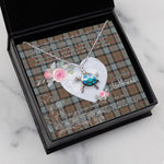 Sea Turtle Necklace Gift for My Beautiful Girlfriend Valentines Necklace Clan MacLaren Weathered Tartan Blue Turtle Necklace